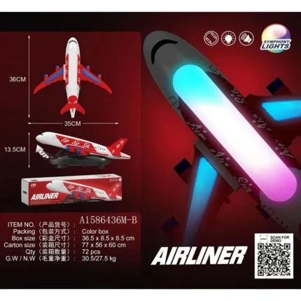 Airliner Toy – Passenger Plane Model with Lights & Sound