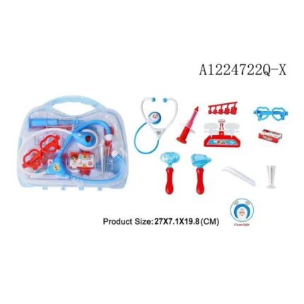 Little Doctor Suitcase Toy Set – Gleam Light Blue | Kids Medical Role Play Kit