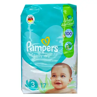 Pampers Baby-Dry Diapers No.3 (6–10kg) – 17pcs | Comfort & Dryness All Night