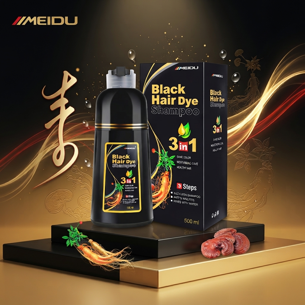 3-in-1 Fast Black Hair Dye Shampoo