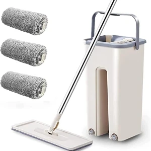 Self-Wringing Flat Mop & Cleaning Bucket Set