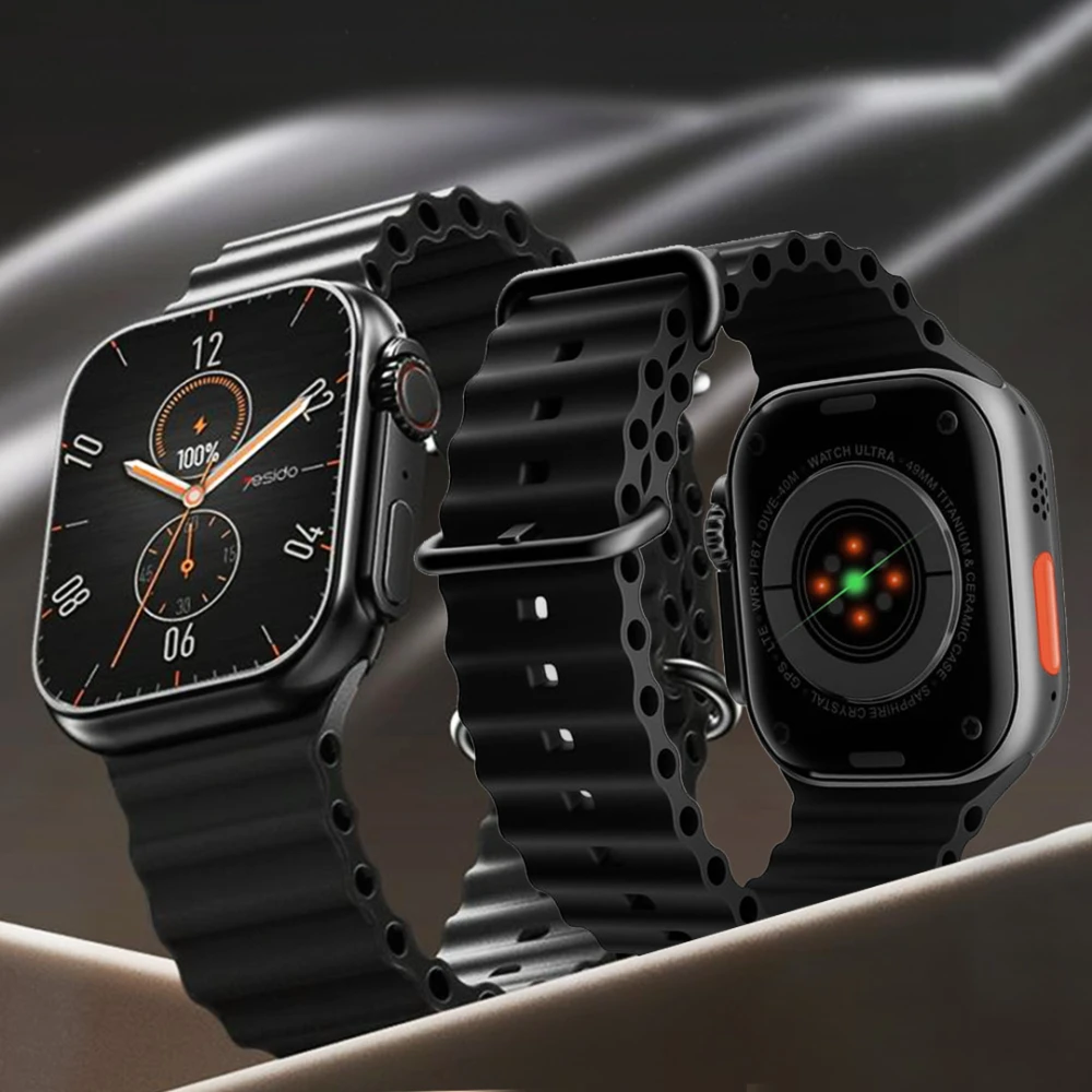 Smartwatch with Ribbed Silicone Strap
