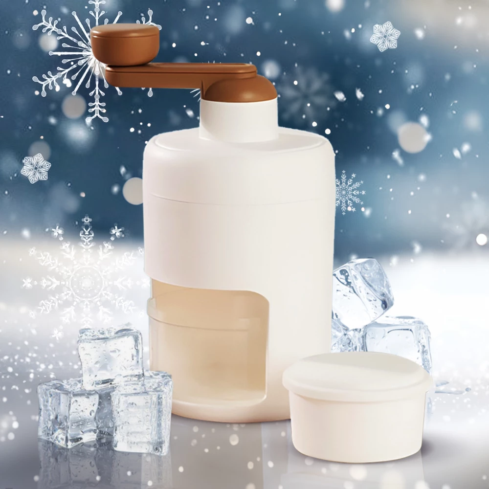 Manual Ice Maker with Hand Crank & Ice Cube Trays